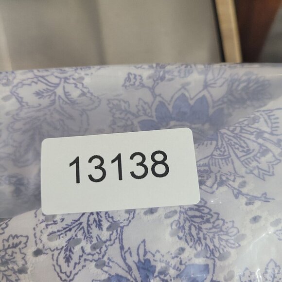 CeCe Womens Blue & White Floral Lace Trim Blouse Size XL - Picture 7 of 7